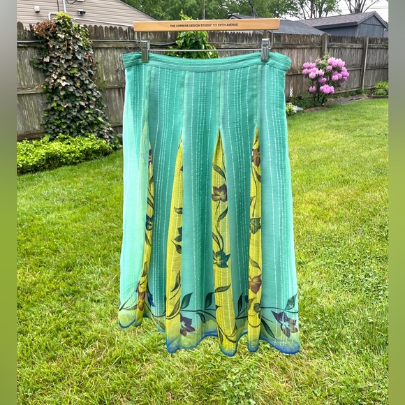 Coldwater Creek vintage Skirt size medium y2k fairy earthy festival floral layer - Picture 1 of 14